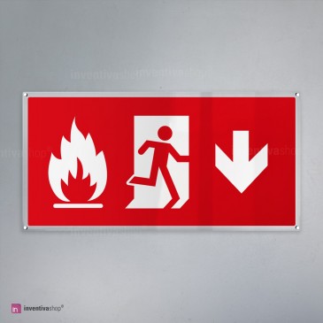 Cartello 'Uscita Di Emergenza - Non Bloccare' In Alluminio 25x18 Cm - Segnale Antincendio Chiaro E Resistente Per Uffici, Scuole E Hotel