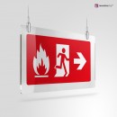 Cartello Uscita d'emergenza antincendio a soffitto