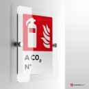 Cartello Plex: Antincendio estintore a CO2 numerato