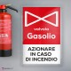 Cartello Plex: Azionare valvola gasolio in caso di incendio