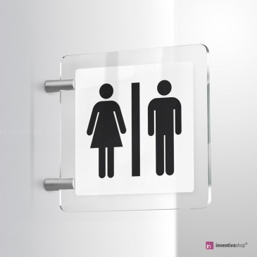 Cartello Plex: Toilette classic bifacciale