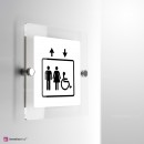 Cartello Plex: Ascensore Standard uomo donna handicap monofacciale