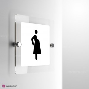 Cartello Plex: Donna incinta riservato monofacciale