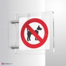 Cartello Plex: Vietato l'accesso ai cani bifacciale