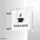 Cartello Plex: Zona Bar bifacciale