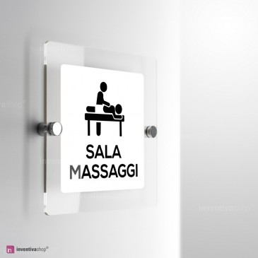 Cartello Plex: Sala massaggi monofacciale a parete
