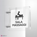 Cartello Plex: Sala massaggi bifacciale