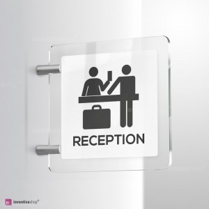 Cartello Plex: Reception Hotel bifacciale