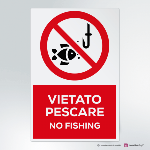  Cartello multi-materiale: vietato pescare