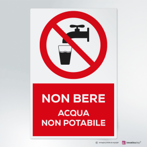  Cartello multi-materiale: Non bere - acqua non potabile