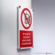 Cartello alluminio su parete con distanziatori: Vietato usare l'ascensore in caso di incendio