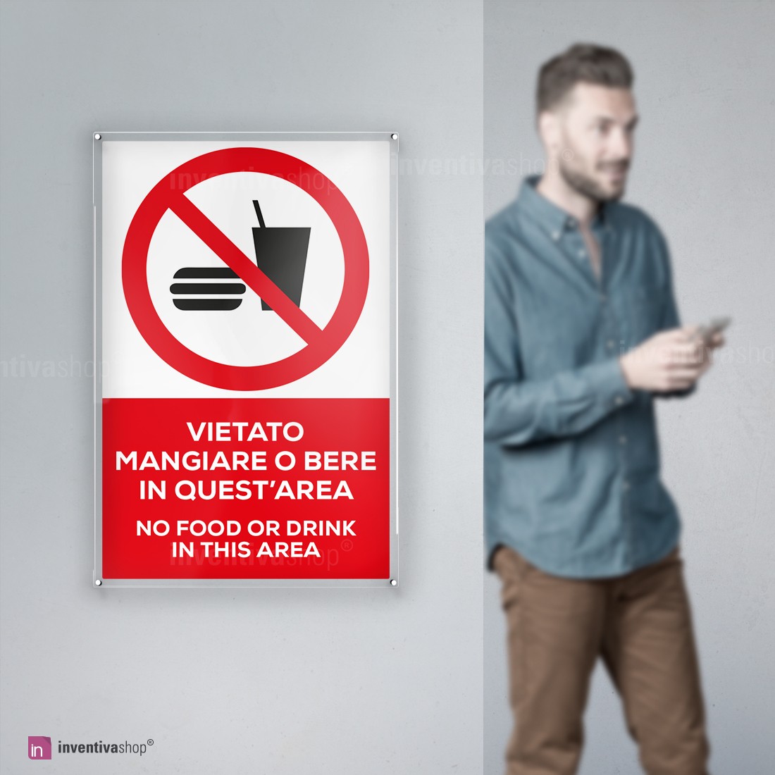 Cartello cm 30x12 - Vietato l'ingresso a chi non è autorizzato (PVC