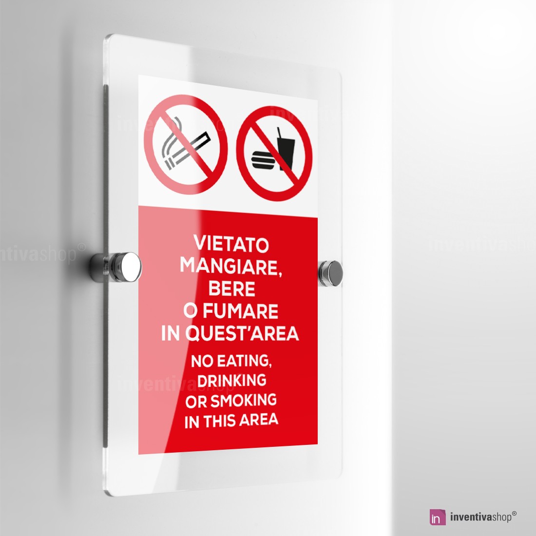 Adesivi Divieto Di Mangiare E Bere (10 Pezzi, 10x10 Cm) - Resistente Per Esterno E Interno