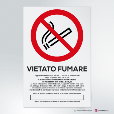 Cartello Divieto Di Fumo No Smoking 100x150 Mm – Adesivo Rimovibile, Conforme Norme EN ISO 7010 - 2