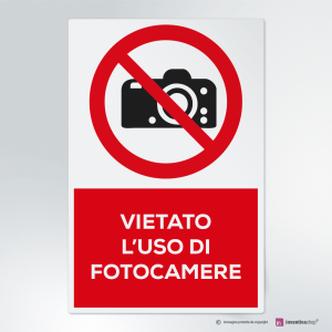  Cartello multi-materiale: vietato l'uso di fotocamere