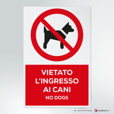 Cartello vietato l'ingresso ai cani