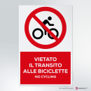 Cartello vietato il transito alle biciclette
