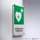  Cartello alluminio su parete con distanziatori: Defibrillatore d'emergenza