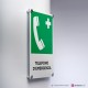 Cartello alluminio su parete con distanziatori: Telefono d'emergenza