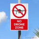 Cartello allumino con supporto per palo zincato: No drone zone