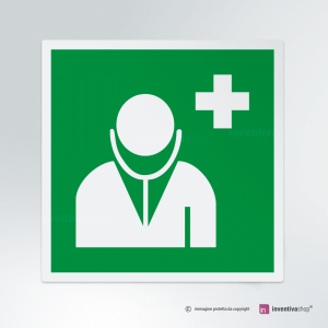Cartello multi-materiale: Medico d'emergenza E009