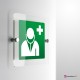 Cartello plexiglass su parete con distanziatori: Medico d'emergenza E009