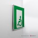 Cartello alluminio su parete con distanziatori: Uscita d'emergenza disabili E026-E030