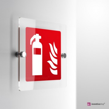 Vsafety 11001 Cartello Estintore Acqua, Plastica Rigida 100x280 Mm, Verde/Rosso, Norme EN ISO 7010, Con Adesivi - 2