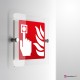 Cartello plexiglass su parete con distanziatori: Interruttore allarme antincendio F005