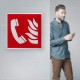 Cartello plexiglass su parete con distanziatori: telefono d'emergenza antincendio F006