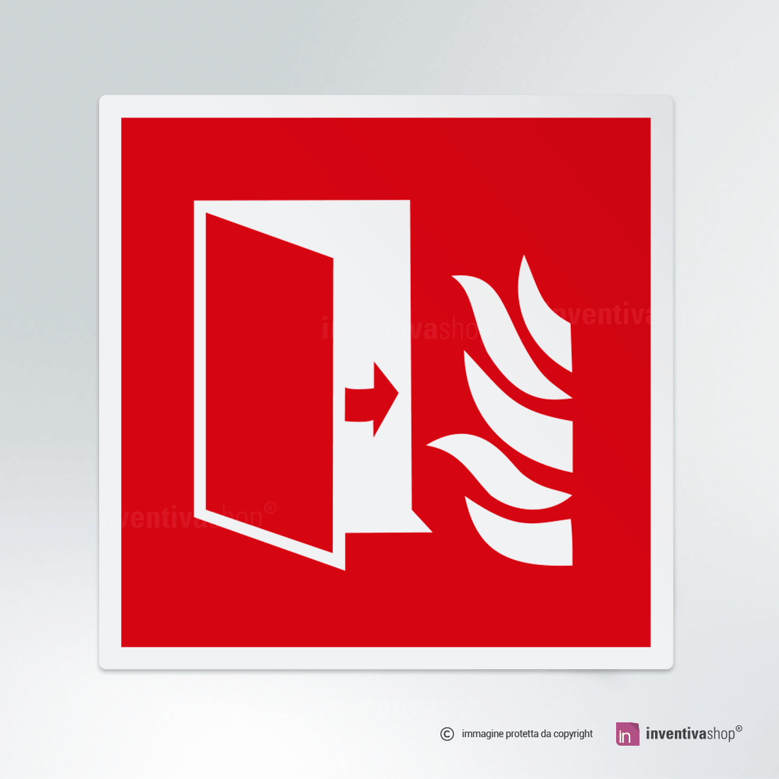 Cartello Autoadesivo Vsafety – Porta Tagliafuoco: Tenere Chiusa – 100x100 Mm – Blu – Conforme EN ISO 7010