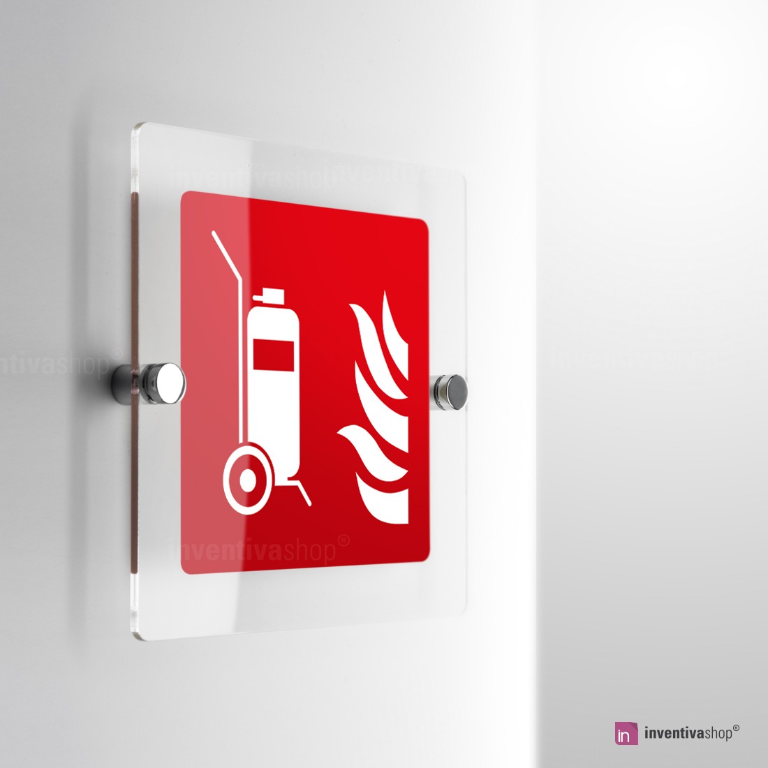 vsafety 11006 ac-g señal de extintor, Wet química ID, brilla en la oscuridad), 1 mm, de plástico, Vertical, 75 mm x 200 mm, color negro/verde/rojo/amarillo