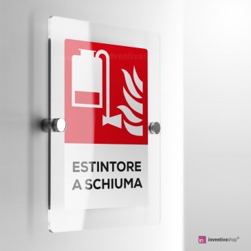 Cartello per estintore, 1 mm, in plastica rigida, anidride carbonica