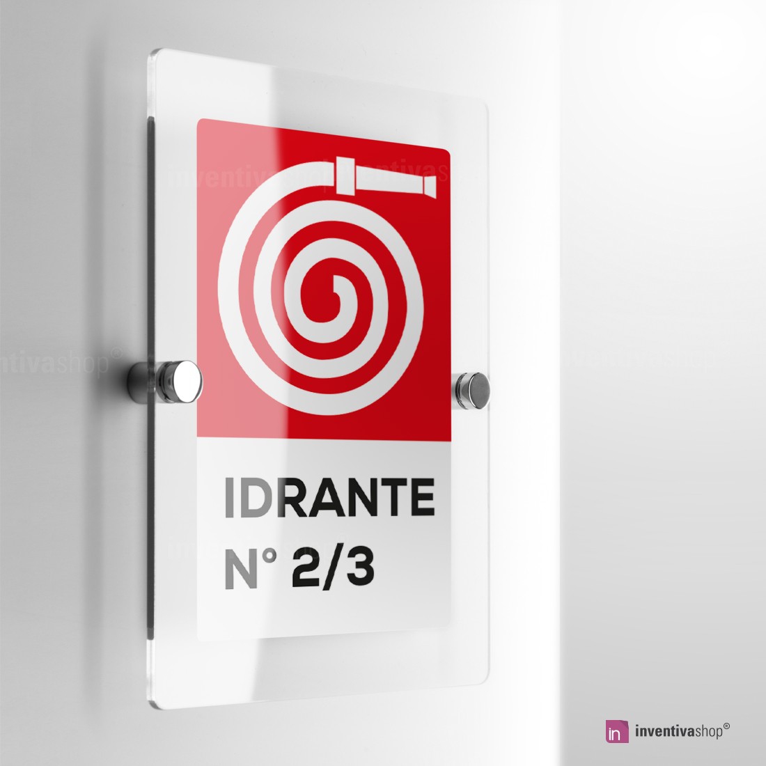 Cartello Segnalatore IDRANTE In Alluminio, 25x31 Cm, Per Interni Ed Esterni, Conforme Norme UNI E D.Lgs 81/08