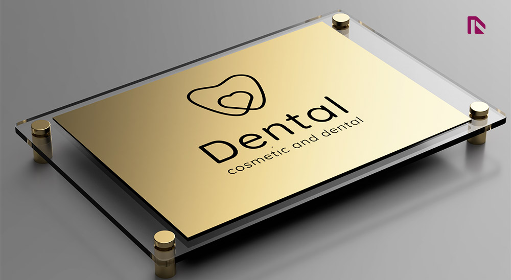 Targa studio dentistico Abs finitura Gold: per personalizzare questa targa clicca sull'immagine