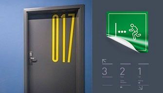 Targhetta Adesiva Per Porta INTERSUOLO | PVC Bianco 200x50mm | Personalizzabile Per Comunità E Uffici