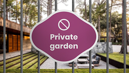 Cartello cancello per giardini privati