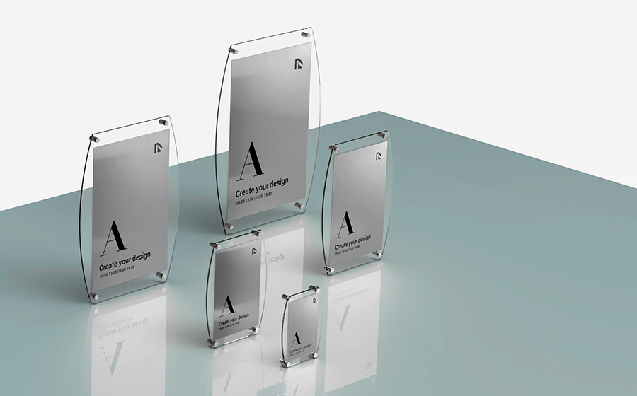 Gamma targhe alluminio silver: studio verticale combo