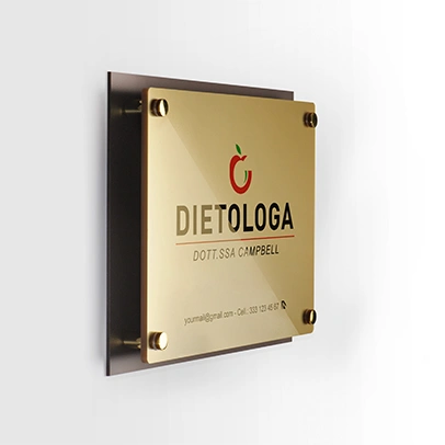 Targhe studio dietologia: plexiglass Gold