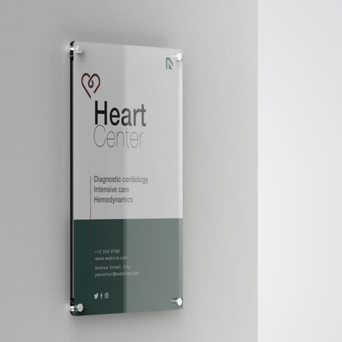Targhe studio medico cardiologo: plexiglas singola lastra