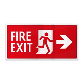 Fire exit rosso dx