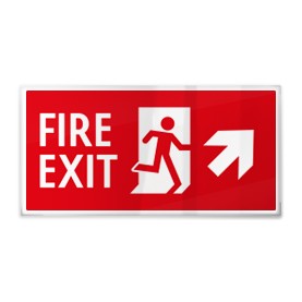 Fire exit rosso dx sù