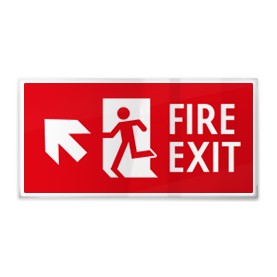 Fire exit rosso sx sù
