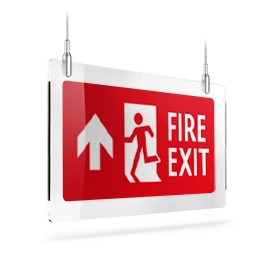 Fire exit rosso sù